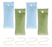 Culinavog 4 Bolsas Carbón Activo de Bambú, 75g Desodorante Natural Antihumedad y Eliminador de Olores para Casa, Coche, Armarios, Zapatos, Purificadoras de Aire