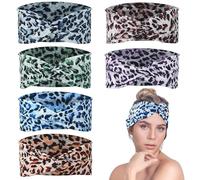 Culinavog 6 PCS Bandana Mujer Ajustable, Diademas Elástico Cinta de Pelo Suave, Bandana Yoga Deportivo Headband Leopardo, antideslizantes bohemias Banda para el Cabello para yoga