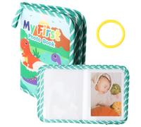 Culinavog Álbum de Fotos de Bebé en Tela Suave con Gancho, Mi Primer Libro de Fotos para Recién Nacido, 17 Fotos (máx. 16x11 cm) con Espejo de Seguridad, Recuerdo de Nacimiento y Bautizo