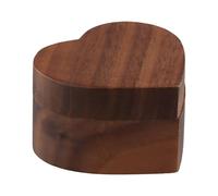 Culinavog Caja para Anillos de Madera de Nogal Macizo con Interior de Terciopelo, Caja para Anillo de Compromiso, Almacenamiento de Joyas, Box para Boda, Proposición, Aniversario, 6x4x3.3 cm (B)