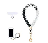 Culinavog Cordón para Móvil, Correa de Muñeca con Cuentas de Silicona, Cadena Antipérdida para la Muñeca, Pulsera Elástica Manos Libres para Mayoría de Smartphones Carteras Llaveros (Multicolor) (B)