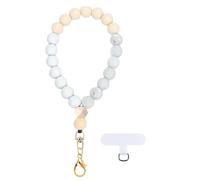 Culinavog Cordón para Móvil, Correa de Muñeca con Cuentas de Silicona, Cadena Antipérdida para la Muñeca, Pulsera Elástica Manos Libres para Mayoría de Smartphones Carteras Llaveros (Multicolor) (A)