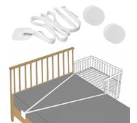 Culinavog Correa para Cuna de Bebé 8M, Correas de Muebles para Cuna, Fijación de Cuna Auxiliar, Correa para Camas Auxiliares, Ajustable para Unir la Cuna a la Cama (Blanco)
