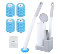 Culinavog Escobilla Baño Desechable WC, Cepillo para Inodoro con 24 Rellenos de Detergente, Cepillo de Inodoro Desechable, Toilet Brush Mango Largo Adecuado para Limpieza de Baño, Fregadero