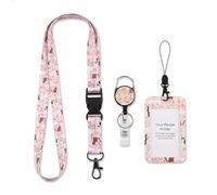 Culinavog Porta Tarjetas Identificativas, Tarjetero Colgante Deslizante con Correa Desmontable y Clip Retráctil, Porta Tarjetas Colgante para el Cuello de la Escuela, Oficinas y Eventos (Gato Naranja)