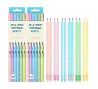 Culinavog Set 24 Lápices HB con Goma, Lápiz Pastel de Grafito, Forma Triangular Ergonómica, Sin Madera en Resina, Material Escolar para Niños, Escritura Suave y Regalo de Vuelta al Cole