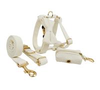 CulineformX Collar para Perros Leash 5 Piezas, Correas Suaves Y Ajustables, Franela Rayada Blanca, Perros Medianos Y Grandes, Fiestas De Paseo Y Fotos