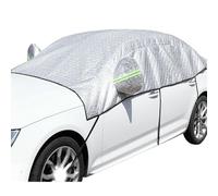 CulineformX Cubierta De Parabrisas De Helada De Coche para Invierno, Cubierta De Pantalla De Medio Coche Protector De Nieve De Hielo Anti Granizo con Ganchos Y Rayas Reflectantes