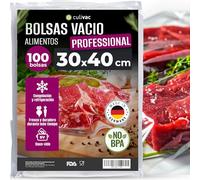 culivac Bolsas gofrada, Bolsas de plástico para envasar al vacío Professional de 30 x 40 cm, 100 Bolsas (B30040P)