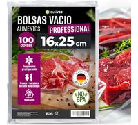 culivac Bolsas Vacio Alimentos 16x25 cm - 100 uds. "Professional" - Bolsas Envasar al Vacio Alimentos y Bolsas Vacio Comida para Sous Vide, Conservación y Congelación