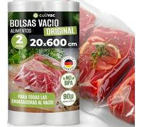 culivac Rollos al Vacio, Rollos de plástico para envasar al vacío Original de 20 x 600 cm, 2 Rollos (R20600S)
