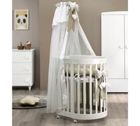 Culla Evolutiva in Lettino Co-Sleep Montessori Cuoricini Leonardo Bianco completa di Materassi e Piumoni