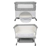 Culle basculanti,Letti,Lettini con sbarre,Lettini convertibili Culla con Materasso, per Neonati e Bebe Dalla Nascita a 20 kg, Co-Sleeping, Campeggio, Leggero, Stabile(113*66*84cm)