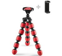 Minitrípode móvil Flexible Cullmann Alpha 350 con Soporte para Smartphone, Rojo, Carga máxima 1 kg, Peso 204 g