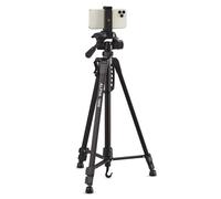 Cullmann 52119 - Alpha 1800 Trípode móvil BT con Soporte para Smartphone y Disparador Bluetooth (Altura de la extensión 140 cm, con Cabezal de 3 vías, Carga máxima 2 kg, Peso 900 g), Negro