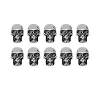Culnflun 10pcs Cabeza de calavera ALEAY DIY Making Skeleton Skull Pendants para Paracord Keychain (uno)