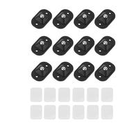 Culnflun 12 mini ruedas autoadhesivas, rodillos para electrodomésticos, deslizador para electrodomésticos para cocina, polea giratoria de 360 grados de 2,8 x 4,5 cm para muebles (Negra)