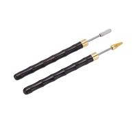 CULNFLUN 2pcs Pen con tinte de tinte de cuero con mango de sándalo de acero inoxidable Tinte de impresión de borde de cuero para la artesanía de cuero DIY Funcionamiento