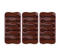 Culnflun 3Pcs Silicone Baking Mold Set, Nonstick Spoon Shaped Cake Chocolate Mold DIY Kitchen Utensils for Cake Decorating Birthday Wedding Party