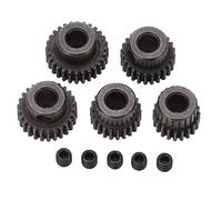Culnflun 48dp Motor Gear Pinion Kit de engranaje de automóvil RC de acero de alto rendimiento con 5 tamaños 20T 22T 24T 26T 28T para 1/10 RC Truck y trepador de automóviles Negro