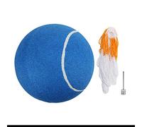 Culnflun 8 Inches Large Inflatable Rubber Tennis Ball Signature Pet Toy with Net for Playing Blue