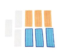 Culnflun 9 PCS Replacement Microfiber Mop Pads, Washable Head Fit Flat Spray Mops, Reusable Head Refills for Flat, 6.89x2.76in Multi Color Set (White Orange Blue)