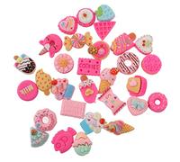 Culnflun Abalorio de comida, 30 piezas DIY postre pastel helado encanto para hacer manualidades joyería decoración de la caja del teléfono