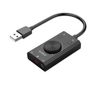 Culnflun Adaptador de Audio Jack Tarjeta de Sonido Externa, SC2 USB Convertidor de Audio para Auriculares externos Volumen Ajustable Plug Play para computadora portátil de Escritor