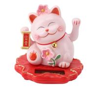 Culnflun Adorno de Gato de la Suerte con energía Solar, Brazo Que se Mueve, luz de inducción, decoración de Gato Que da la Bienvenida a la Riqueza para el hogar, la Oficina o el Coche,