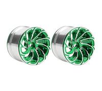 Culnflun Aluminum Alloy Beadlock Wheel Rims with Lock NonSticky for 1/10 RC Crawler Cars (Green)