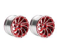 Culnflun Aluminum Alloy Beadlock Wheel Rims with Lock NonSticky for 1/10 RC Crawler Cars (Red)