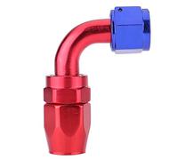 CULNFLUN AN8 Línea de combustible de combustible Fin de la manguera giratoria Adaptador de aceite de aceite azul y rojo anodizado para el de combustible automotriz (90 °)