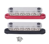 Culnflun Barra de Bus 150A 48V DC para Barco Solar, Bloque de distribución de energía para batería, Barra de Bus de Tierra Positiva Negativa con Cubierta, Paquete de 2 para Coche R