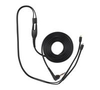 Culnflun Braided MMCX Audio Cable, Black Without Microphone, 3.5mm Gold Plated Plug Compatible with SE215 SE425 SE535 SE846 UE900 (black wheat free)