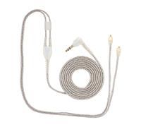 Culnflun Braided MMCX Audio Cable, Black Without Microphone, 3.5mm Gold Plated Plug Compatible with SE215 SE425 SE535 SE846 UE900 (Transparent and wheat-free)