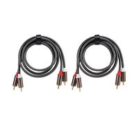 Culnflun Cables Audio, 2Pcs 3.3ft 4 Head AV Cord for Subwoofers Amplifiers Speakers TV DVD Player Gray