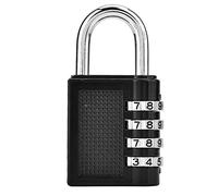 Culnflun Candado de combinación de 4 dígitos con 10,000 combinaciones Cerradura de contraseña de aleación de zinc plateada para exteriores aprobada por la TSA para casillero de gim (Negro)