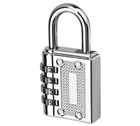 Culnflun Candado de combinación de 4 dígitos con 10,000 combinaciones Cerradura de contraseña de aleación de zinc plateada para exteriores aprobada por la TSA para casillero de gim (Plata)