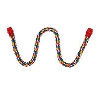 Culnflun Colgante de Cuerda de algodón pájaro pie Marco, Cuerda Bungee Perca pájaro, Columpio Escalada pie Juguetes, Jaula de Cuentas Masticar Juguetes para pequeño a tamaño Regula (L)