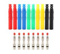 Culnflun Conector de clavija tipo banana, pieza de ensamblaje de soldadura de bricolaje de cobre chapado de 10 piezas de 4 mm, accesorio eléctrico práctico con clasificación de 100