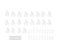 Culnflun Control Horns and Clevis Kit 20 Sets Plug Type 4 Hole Rudder Angle Adjustable Durable Accessories for RC Airplane Foam Fixed Wing Aircraft White Plastic 17g