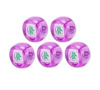 Culnflun Dados de dirección, Juego de Dados de 5 Piezas East South West North para Juegos de Mesa y enseñanza educativa (Transparent Purple)