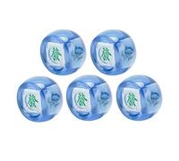 Culnflun Dados de dirección, Juego de Dados de 5 Piezas East South West North para Juegos de Mesa y enseñanza educativa (Transparent Blue)