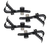 Culnflun Drum micrófono clip soporte de abrazadera a prueba de descargas 4pcs Montaje seguro ajustable flexible para kits de batería Snare Toms Black Metal ABS 4.6x0.9x1.8in