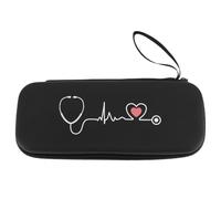 Culnflun estetoscopio Caso de transporte duro, soporte de viaje protector con bolsillo de malla para cardiología clásica III III Ligero II S.E Core Estetoscopios Doctores
