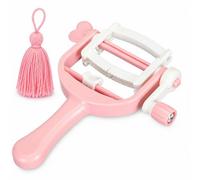 Culnflun Fabricante de borlas, fijado uniformemente y antienredos, fácil de manejar, 13 x 16 cm, pequeño fabricante portátil de pompones para manualidades, hilo de lana, color rosa