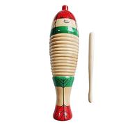 Culnflun Guiro en forma de, instrumento de percusión latina de madera colorido para niños Educación musical Orff y diversión familiar