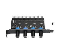 Culnflun Hub de ventilador de 8 canales para PC, controlador de velocidad del ventilador de refrigeración de 4 perillas, soporte PCI, interfaz de 4 pines, divisor de ventilador de