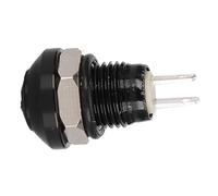Culnflun Interruptor de botón momentáneo para automóvil, 24 V, 1 A, 8 mm, mini aleación de aluminio y zinc para arranque eléctrico de bocina de vehículo (Negra)