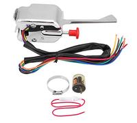 Culnflun Interruptor de señal de giro Hot Rod, interruptor intermitente universal de 12 V, interruptor de señal de giro cromado, reemplazo de barra de calle para vehículos clásicos
